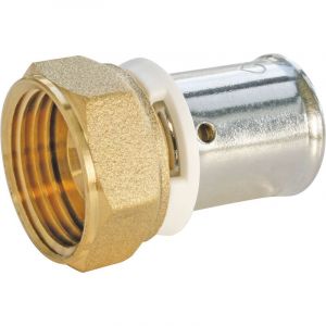 Somatherm Raccord droit à sertir pour tube PER Ø20 - droit ecrou tournant 15/21 (1/2")