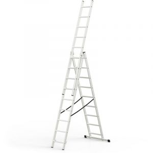 Monmobilierdesign LAD Echelle transformable en aluminium 3 plans 9 marches