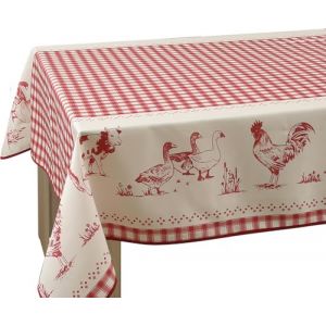 Nappe Anti-taches Ferme rouge - Rectangle 150 x 350 cm