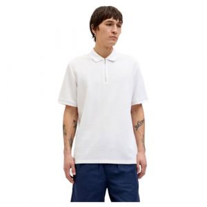 Jack & Jones Zip Jjeaustin Polo zipp&eacute; SS Sn, Blanc, L Hommes