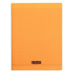 Calligraphe 18398C - Cahier Ligne 8000 24 x 32 cm, 192 pages 90 g/m² piquées, couv. PP orange, Grands carreaux