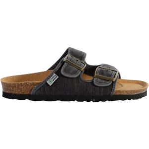 Natural World Eco - 7001E - Dyed Fabric Vegan Sandals for Men and Women - Black Color