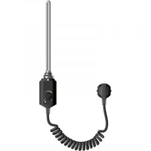 Lément Chauffant Noir 900W pour Radiateur de Salle de Bain, Résistance Électrique avec Thermostat, Régulateur de Température, Cartouche Chauffante