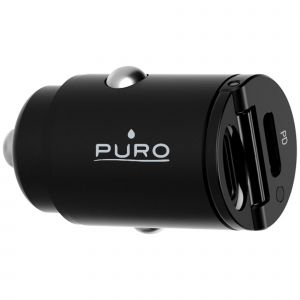 Puro Accessoire téléphonie pour voiture Adaptateur allume-cigare double ports USB-C 30W Noir