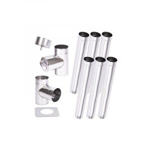 Azura Kit conduit cheminée simple paroi de 6 m Ø 100-120-130-150-160-180-200 mm - Dimensions: 180 mm
