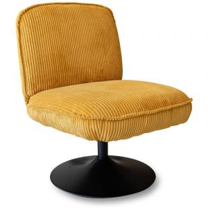 Now's Home Fauteuil pivotant en velours côtelé, funky