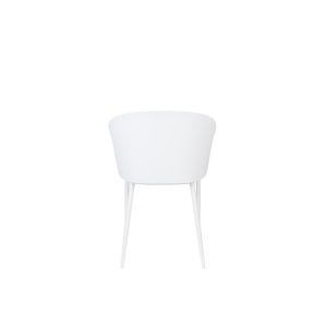 L'héritier du temps Lot de 2 Chaises Design Woody Fauteuils de Table GIGI Blanche 53,5x57x81cm 81