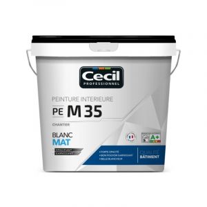 Cecil Peinture intérieur es pe m35 peinture intérieur pe m35 blanc mat supports neufs ou sains intérieur acrylique soigné brosse/rouleau, pistolet sans air