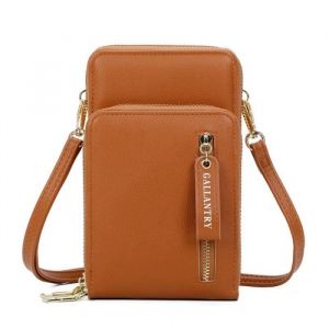 Gallantry - Sac Pochette Multifonction Bandouli&egrave;re Femme Smartphone 6.7 Pouces Iphone 13 14 Pro Max - Camel
