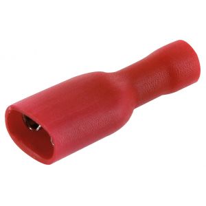 Dhome Clip femelle enti&eacute;rement isol&eacute; - Rouge - Diam&egrave;tre 6,35 mm - Vendu par 10