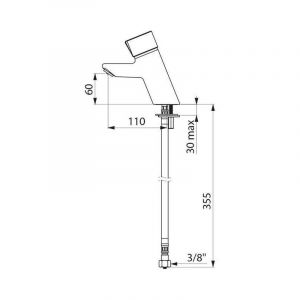 Image de Delabie MITIGEUR TEMPORISÉ DE LAVABO TEMPOMIX F3 / 8'' MITIGEUR 7 SECONDES CROISILLON BAYBLEND RÉF. 795100