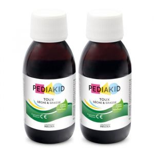 Image de Pediakid Complément Alimentaire Naturel Toux Sèche & Grasse - Formule Exclusive au Sirop d'Agave - Calme la Toux - Soulage les Irritations de la Gorge - Lot de 2 Flacons 125 ml