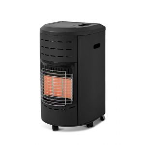 Favex Chauffage d'appoint gaz Calgary - Intérieur - Brûleur céramique Infrarouge - 3 Puissances de Chauffe - Jusqu'à 40 m², Acier, Noir