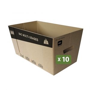 Pack and Move - Lot de 10 caisses en carton - 53 x 30 x 26 cm - Transport, déménagement, stockage