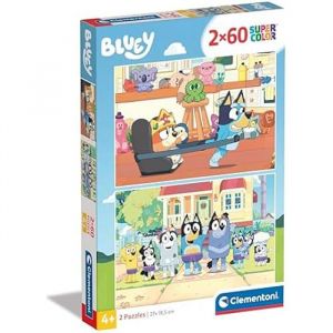 Clementoni Puzzle Bluey 2 - 60 Pièces - Fabriqué en Italie - Multicolor