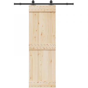 VidaXL Kit de quincaillerie de porte coulissante 152,5 cm acier noir, quincaillerie de porte coulissante, galet de porte 4009718