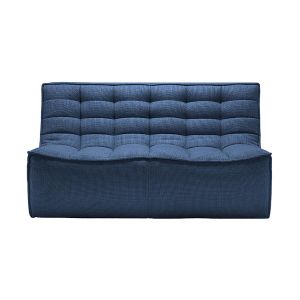 Ethnicraft Canapé droit N701 / L 140 cm - Tissu bleu en tissu