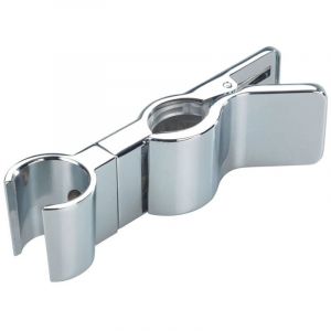 Wenko Patin de Douche en métal, Support de Pomme de Douche Universel, adapté aux Barres de 19-25 mm, à Pincer, Chrome