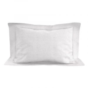 Soleil d'Ocre Taie d'oreiller en coton 57 fils 50x70 cm uni blanc, par Blanc