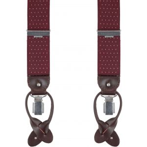Profuomo Bretelles de luxe Bordeaux-Blanc Bordeaux