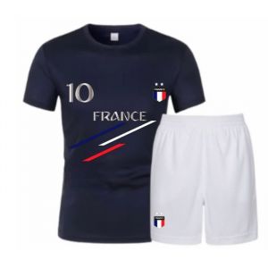 Ensemble Football Homme - Tee-Shirt Et Short Style France (Taille L,Couleur Bleu)