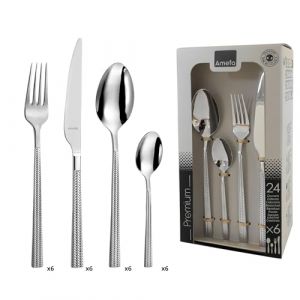 Amefa Ménagère 24 couverts de table pour 6 personnes - Chic - Acier inoxydable 18/0, Finition Brillante - Inox