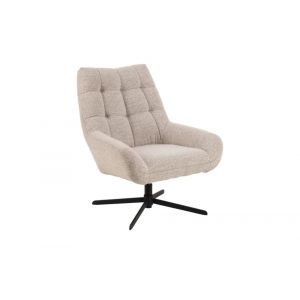 Hellin Fauteuil lounge pivotant en tissu bouclette - berlin