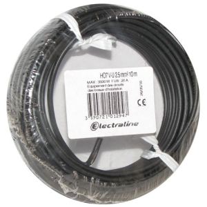Electraline 60101025 - Câble rigide H07V-U 1x2.5 mm² couronne 10 m