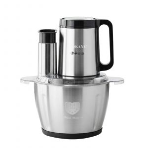 Hachoir &Eacute;lectrique Multifonction 6-En-1 800w 3l En Acier Inoxydable Sokany Argent