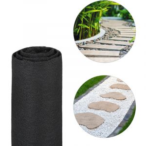 Relaxdays Toile paillage anti-mauvaises herbes 15 m, Bâche tissée, Toile 17 g/m² film, Résiste UV, antidéchirure, noir