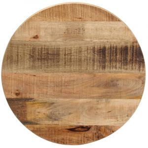VidaXL Dessus de table &oslash; 50x1,5 cm rond bois massif de manguier brut Naturel