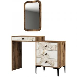 Homitis - Commode Lizbon 545 noyer/blanc - 124x84.7x40 cm