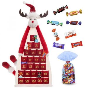Méga Calendrier de l'avent Renne réutilisable à garnir de 60 chocolats Kinder, Daim, Milka & Célébrations