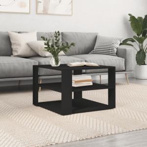 VidaXL Table basse noir 59,5x59,5x40 cm bois d'ing&eacute;nierie