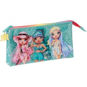 Safta Rainbow High Paradise Trousse Triple pour Enfant, idéale pour Les Enfants d'âge Scolaire, Confortable et Polyvalente, qualité et résistance, 22 x 3 x 12 cm, Bleu Turquoise, Bleu Turquoise,