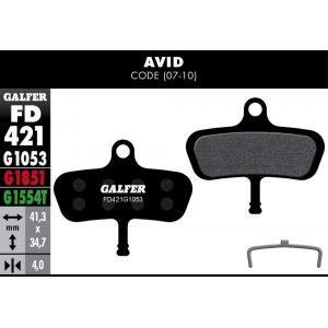 Galfer Plaquettes de frein Avid Code Semi-m&eacute;tallique Standard Noir