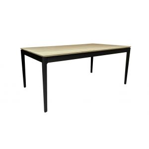 Image de Table de repas rectangulaire PIROTAIS ch&ecirc;ne massif et laqu&eacute; - 180/280L x 100P