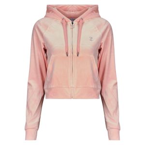 Juicy Couture Madison Hoodie Kapuzensweatjacke, Sweatjacke mit Kapuze und Rei&szlig;verschluss aus Velour in Verschiedenen Farben Sweatshirt &agrave; Capuche, Juicy Pink, S Femme
