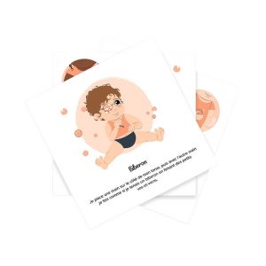 L&rsquo;atelier Gigogne 7 cartes B&eacute;b&eacute; signe "Mes repas" - Blanc