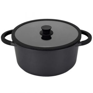 Cook Concept KC25461, Faitout en Fonte d'aluminium 28 cm, idéal pour ragoûts et soupes, Design Moderne et élégant, Compatible Tous Feux, Facile à Nettoyer, Couleur Noire