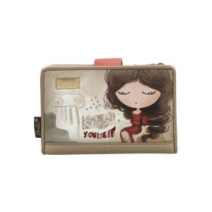 Anekke - Portefeuille compact femme "Muse" - 14 x 10 x 2 cm - Marron