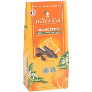 CHEVALIERS D'ARGOUGES Maîtres Chocolatiers Français - Orangettes enrobées chocolat noir 70% - Étui Dégustation 160g