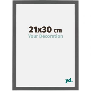 Yd. - Your Decoration - 21x30 cm - Cadres Photo en mdf Avec Verre acrylique - Anti-Reflet - Excellente Qualité - Anthracite - Cadre Decoration Murale