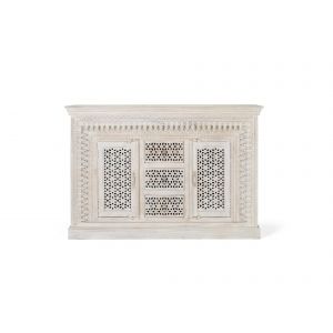 Buffet 3 Tiroirs Bois Blanc 150x40x100cm - Décoration d'Autrefois