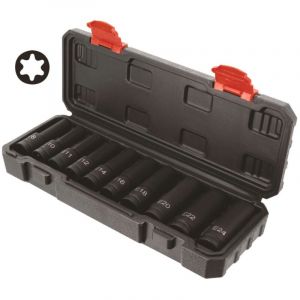 Autobest Coffret de 10 douilles à chocs torx femelle 1/2