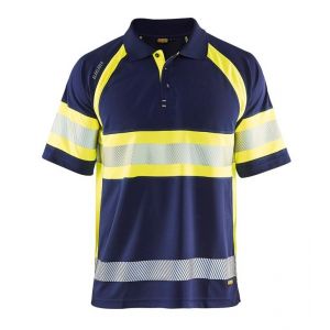 Image de Blaklader Polo HV anti-UV anti-odeur Marine/Jaune 3338 - Marine / Jaune - M