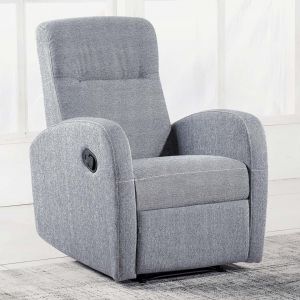 Image de Pegane Fauteuil relax en tissu, gris perle - Largeur 70 x profondeur 77 cm