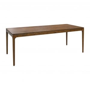 Table à manger rectangulaire en bois d'hévéa et placage frêne, bois