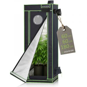 Highwerk - Tente de culture 60 x 60 x 180 cm Tente de culture intérieure pour plantes noir vert