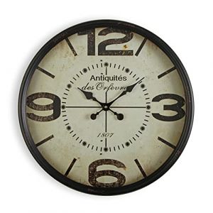 Versa Antiquites Horloge murale, 50x13,5x50cm - Noir
